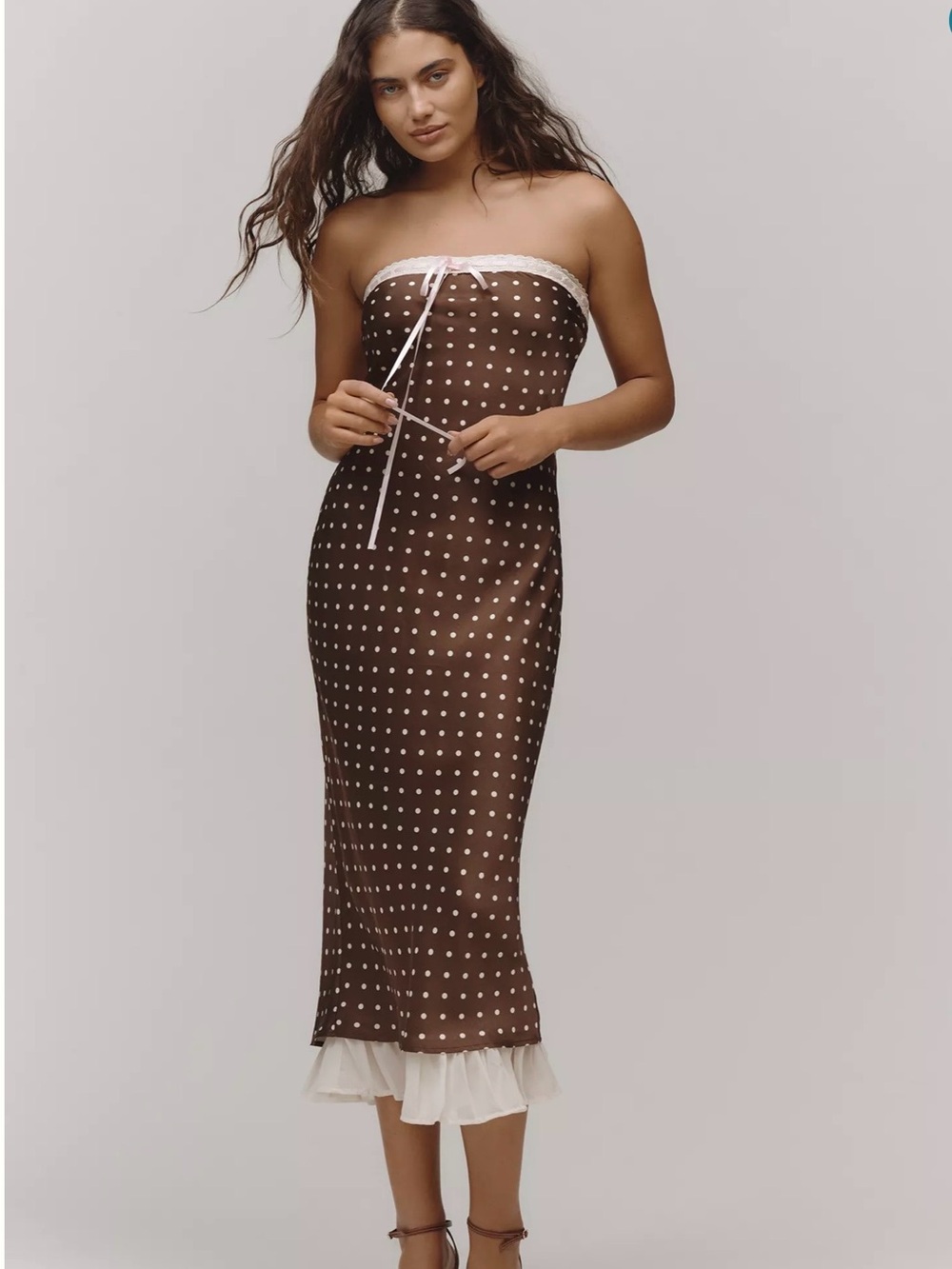 For Love & Lemons Daisy Mae Strapless Midi Dress Size Medium NWT
